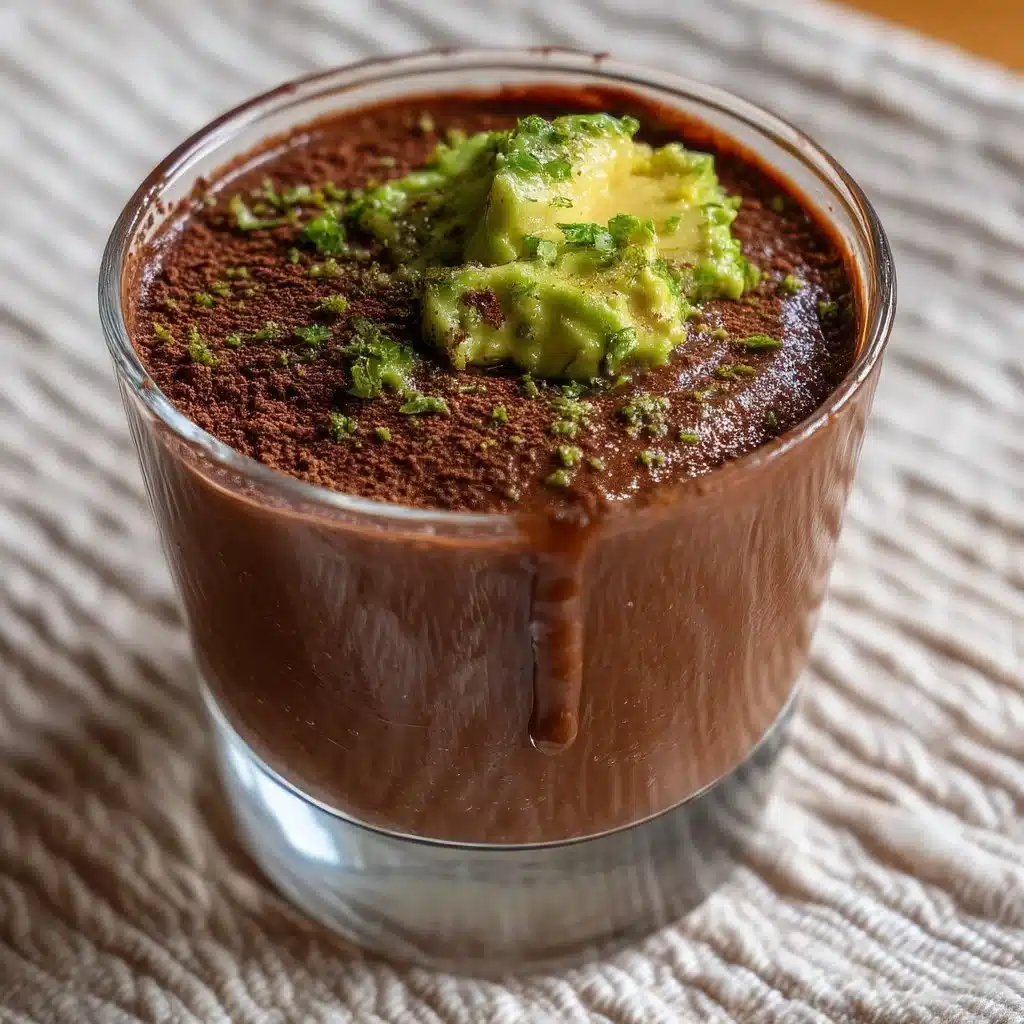 Avocado Chocolate Mousse 1 Delicious avocado chocolate mousse topped with fresh berries and mint