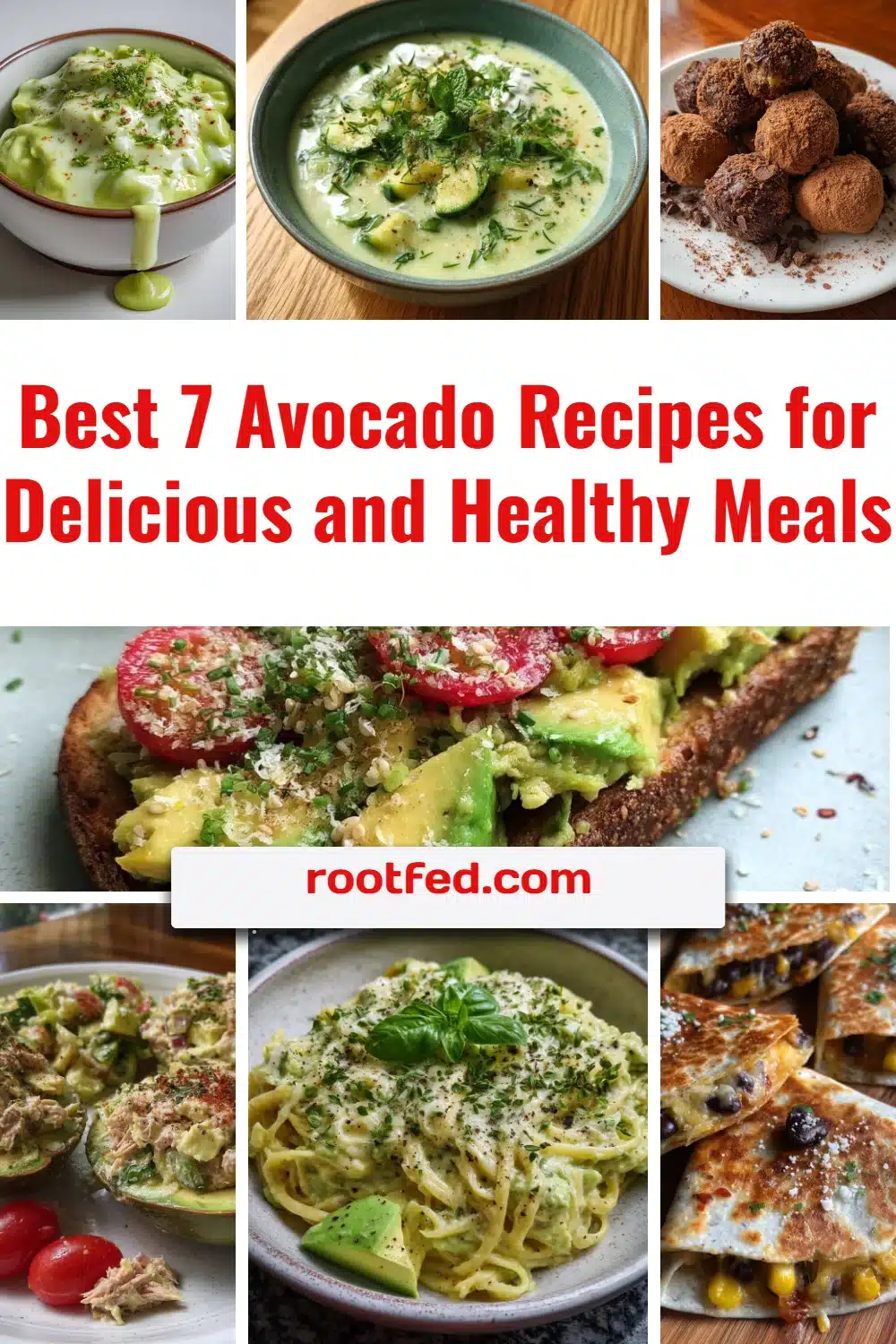 A colorful array of dishes showcasing avocado recipes for healthy meals.
