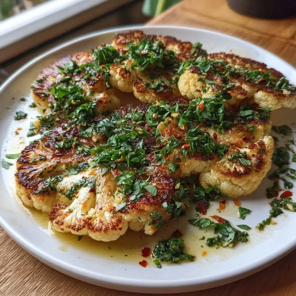 Cauliflower Steaks with Chimichurri Sauce