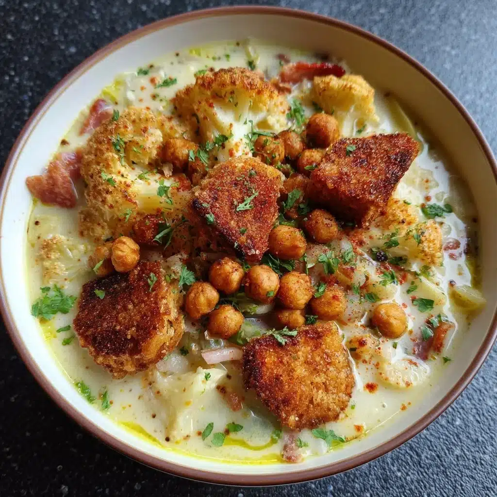 Best 7 Creamy Soup Recipes for Cozy Nights 3 Roasted Cauliflower Chowder with Crispy Chickpea Croutons