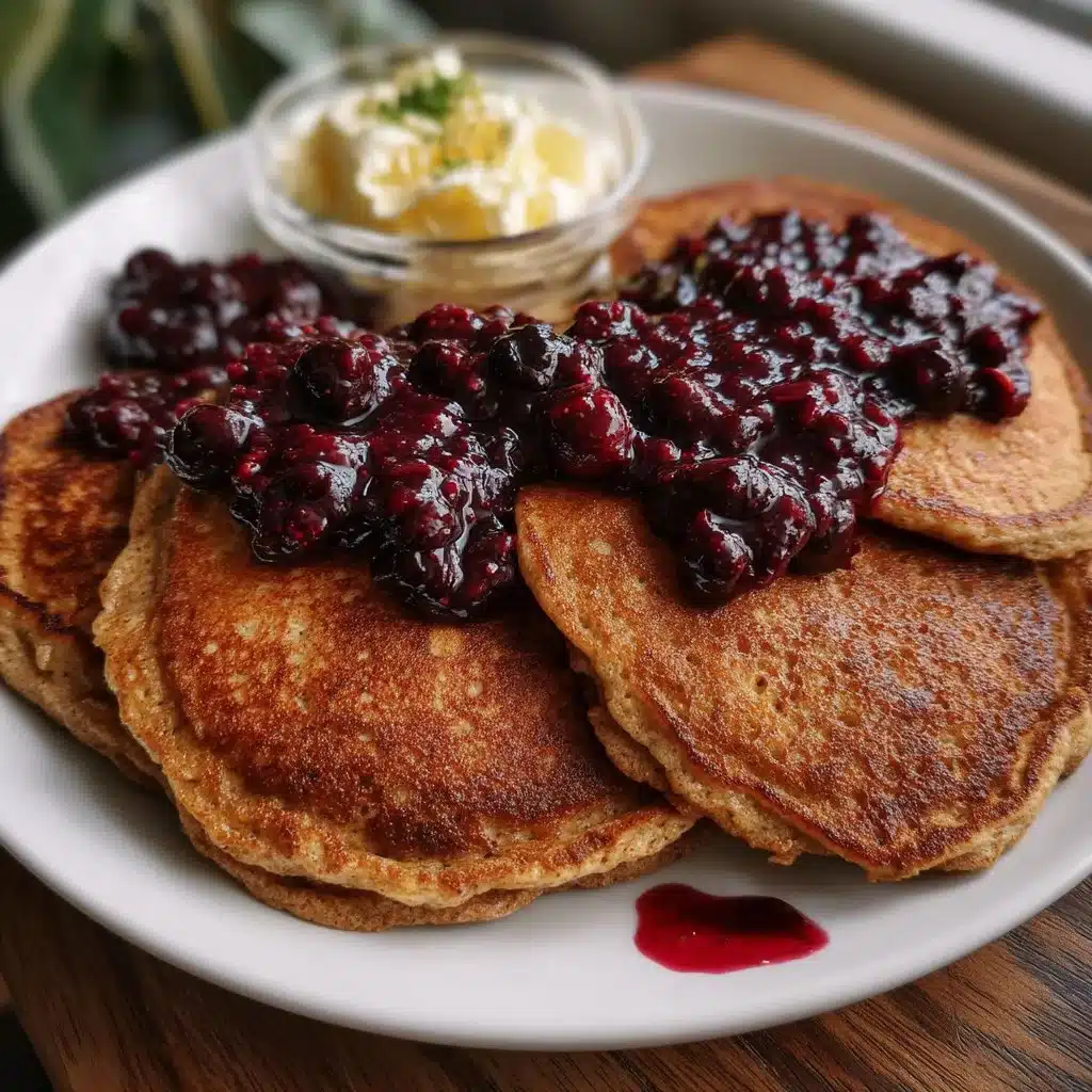 Buckwheat Pancakes with Blueberry Compote