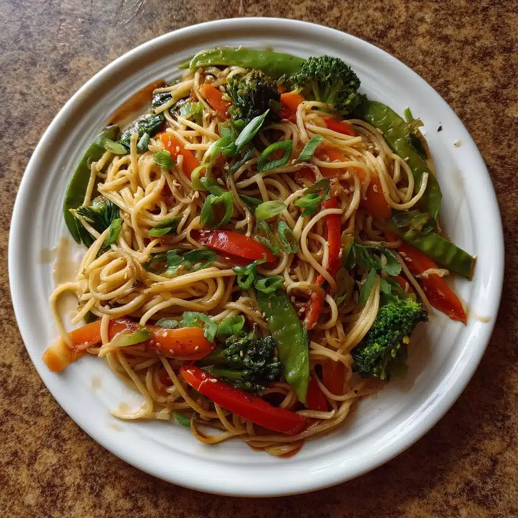 Vegetable Lo Mein using Whole Wheat Spaghetti