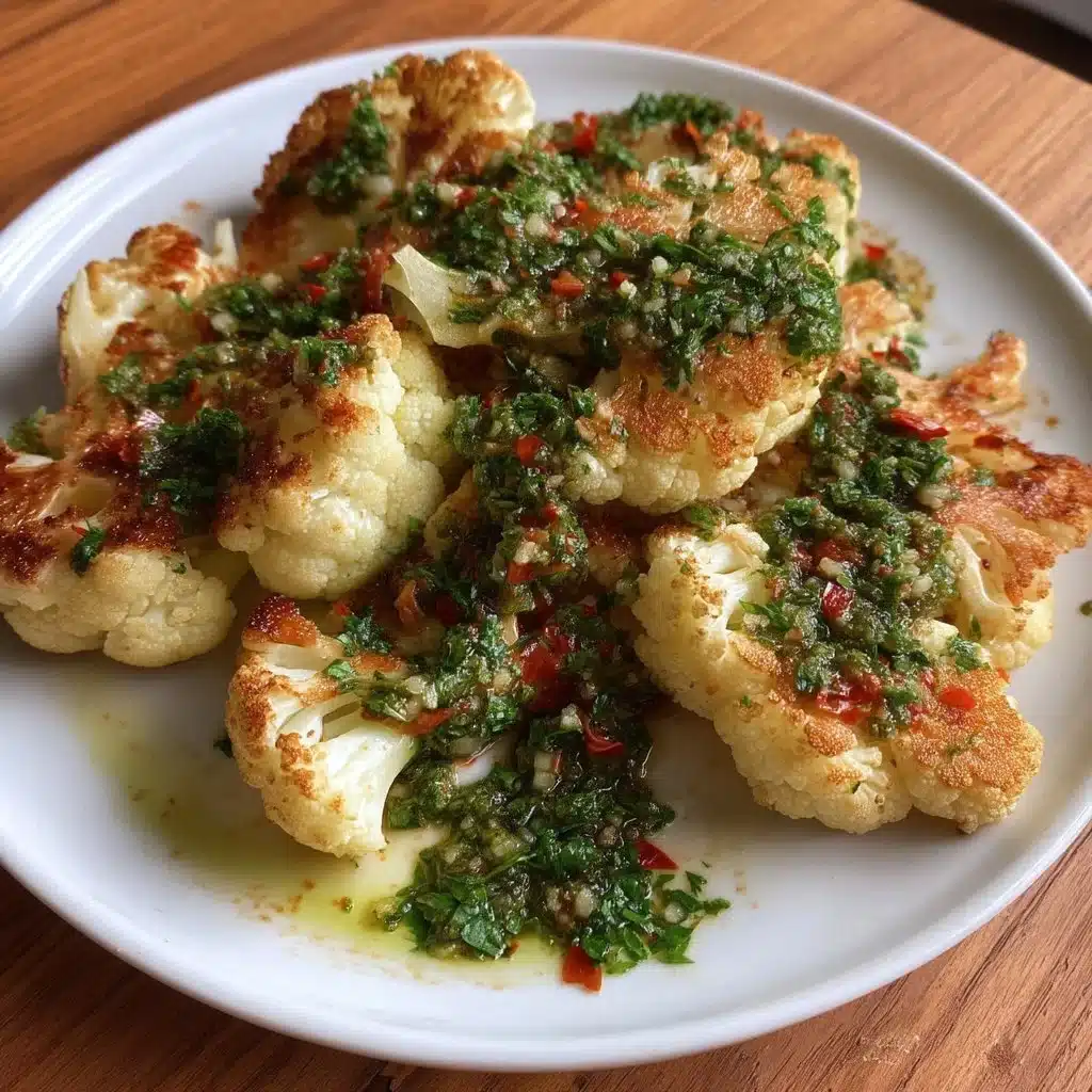 Cauliflower Steaks with Chimichurri Sauce