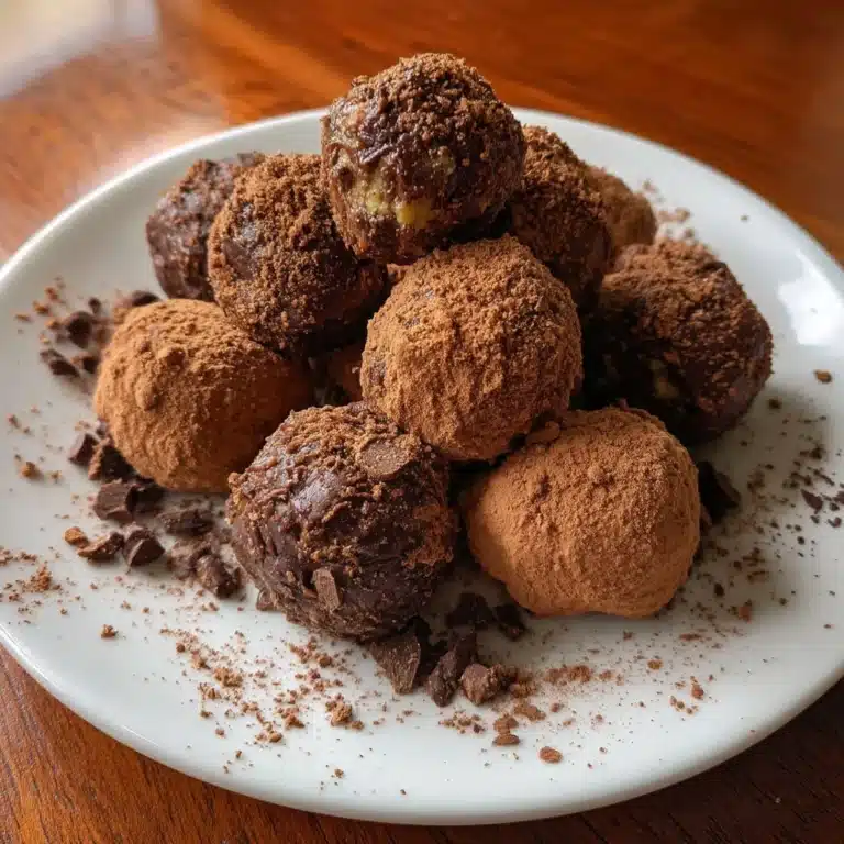 Chocolate Avocado Truffles 4 Delicious Chocolate Avocado Truffles topped with cocoa powder