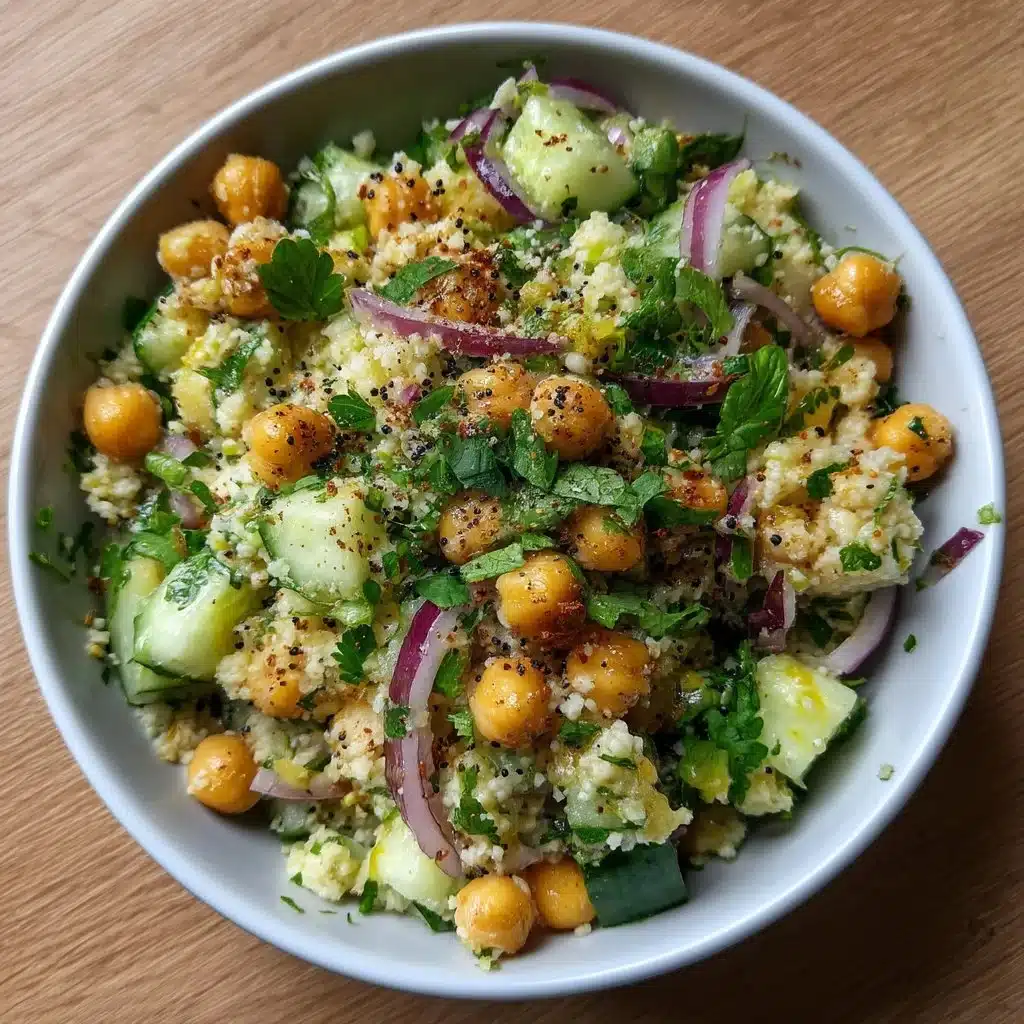 A vibrant Jennifer Aniston Salad featuring fresh vegetables and grains.