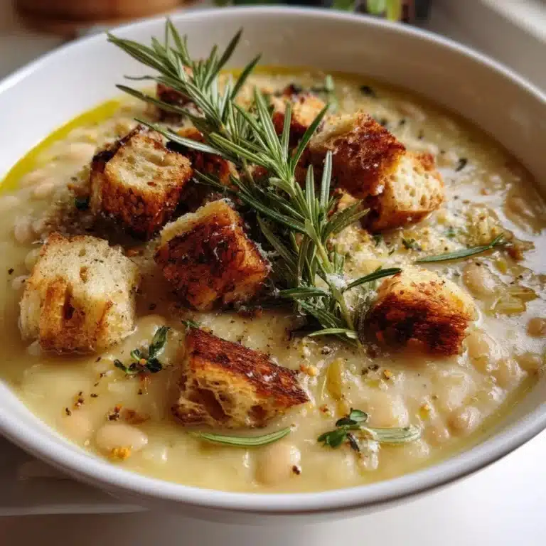Magic Creamy White Bean & Rosemary Soup 12 Magic Creamy White Bean & Rosemary Soup in a bowl with fresh rosemary garnish.