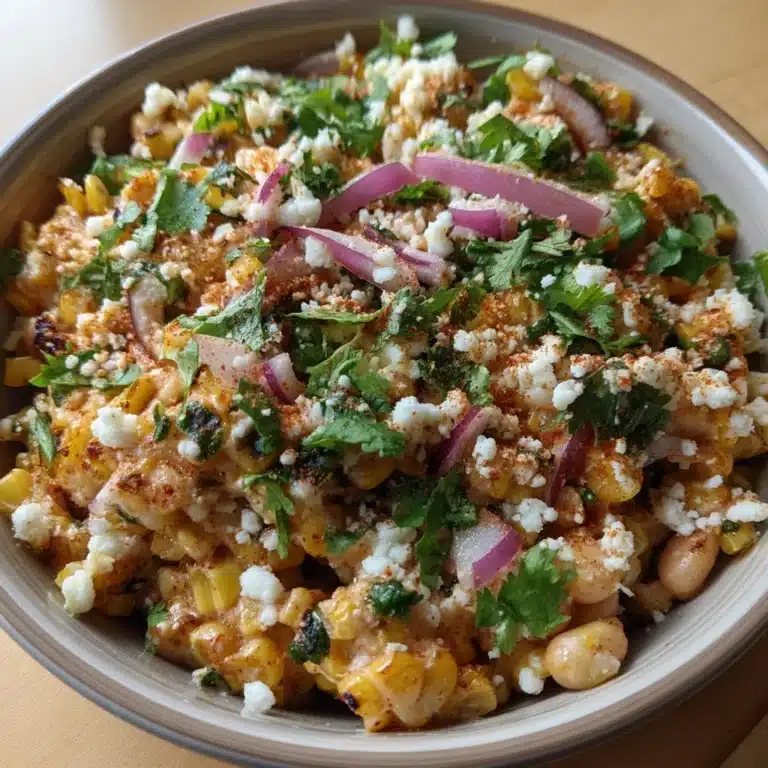Mexican Street Corn Salad (Esquites) with White Beans 15 Mexican Street Corn Salad (Esquites) with White Beans in a colorful bowl