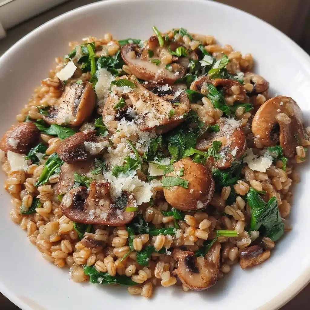 Mushroom & Spinach Farro Risotto