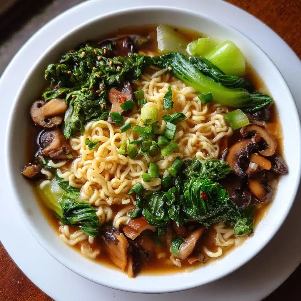 Ramen Noodle Soup with Mushroom Broth & Bok Choy 2 Ramen Noodle Soup with Mushroom Broth & Bok Choy