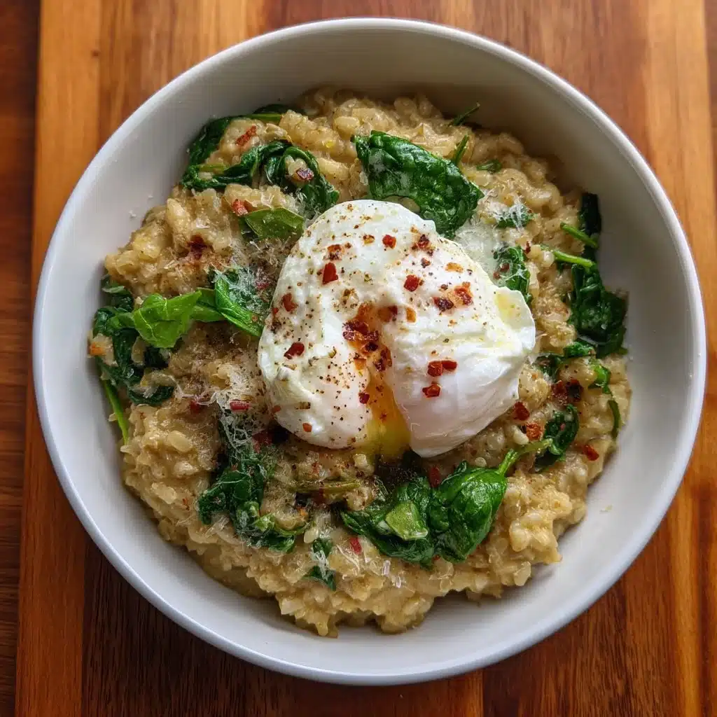 Savory Oatmeal with Spinach and Poached Egg 1 Savory Oatmeal with Spinach and Poached Egg