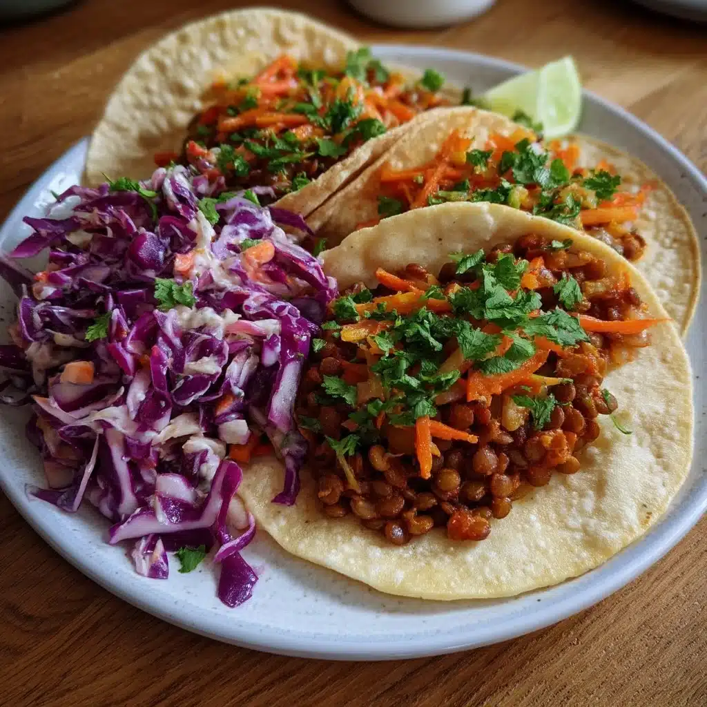 Smoky Lentil Tacos with Cabbage Slaw