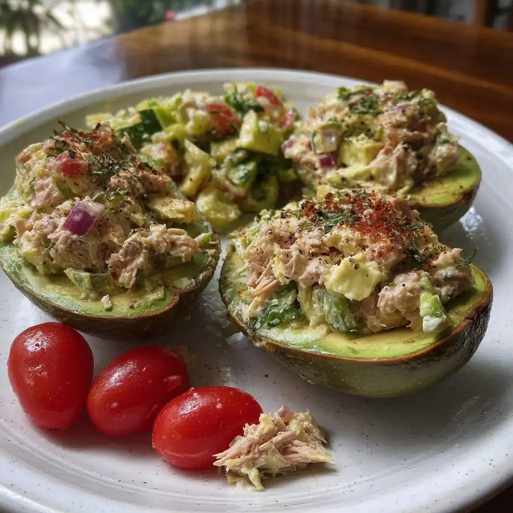 Stuffed Avocados with Tuna and Celery Salad