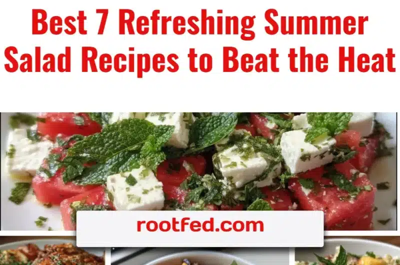 Colorful summer salad with fresh vegetables and dressing on a plate.