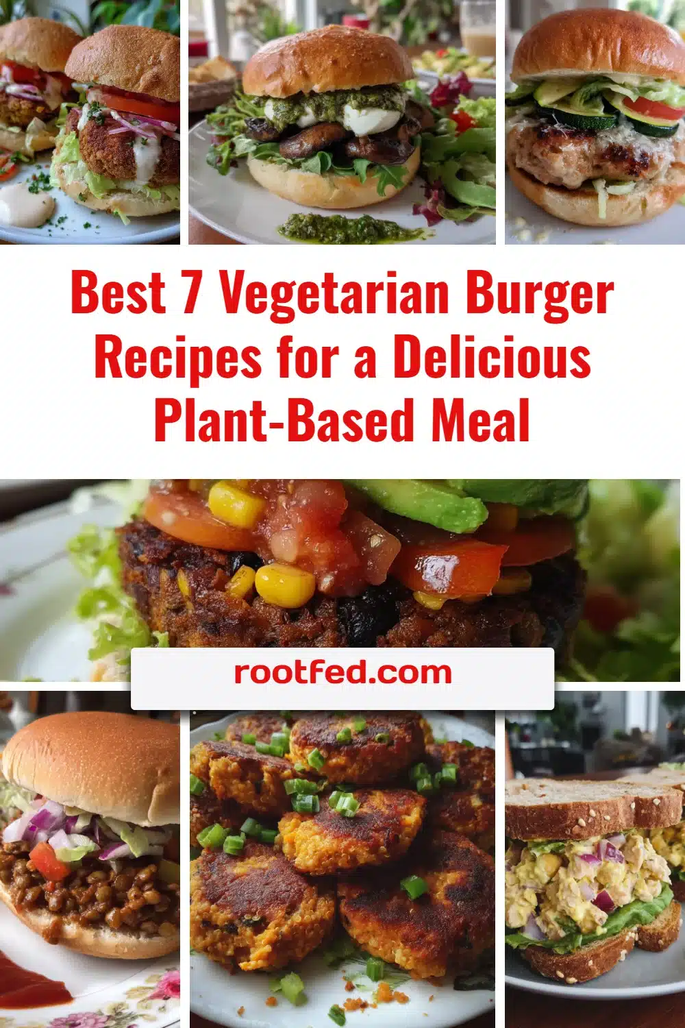 Delicious homemade vegetarian burgers on a plate with fresh ingredients