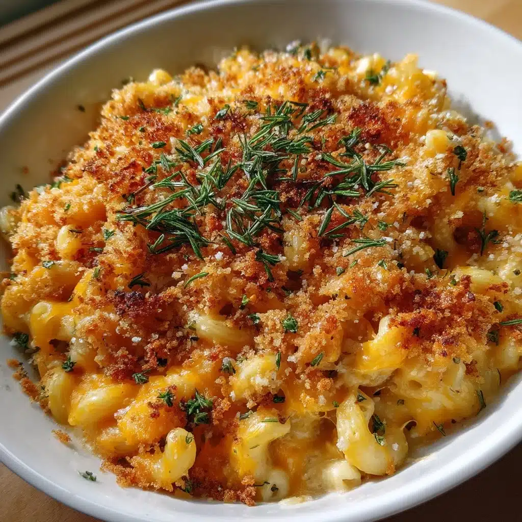 Delicious plate of Butternut Squash Mac & Cheese with a cheesy golden crust