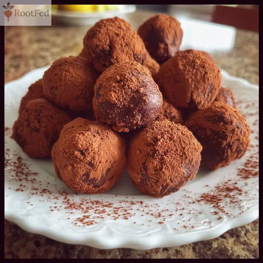 Cayenne Pepper Chocolate Truffles on a decorative plate