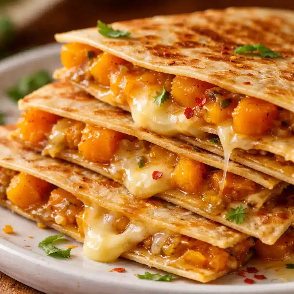 Delicious 6. Butternut Squash Quesadillas with caramelized squash and cheese