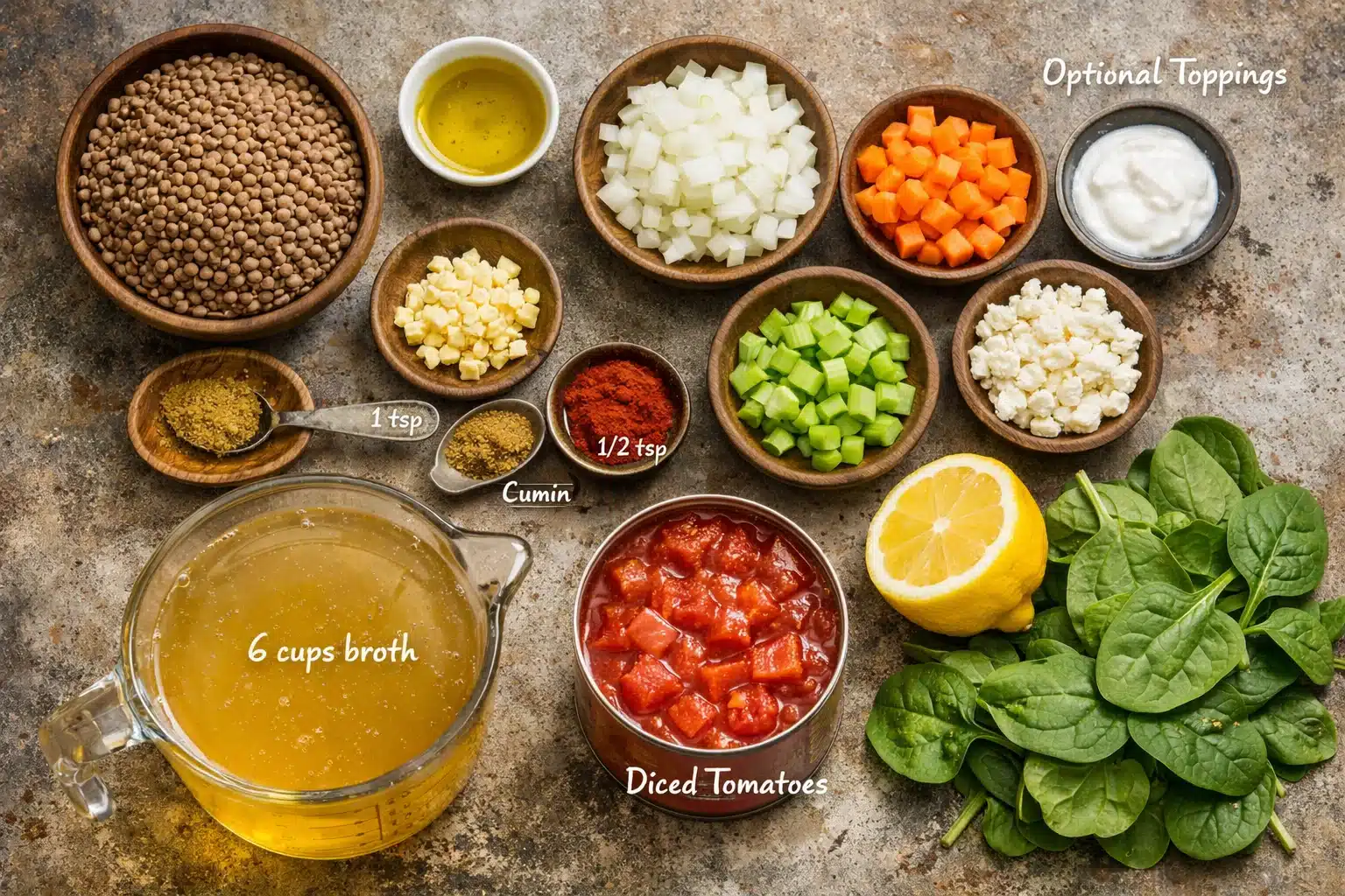 4. Lentil Soup with Spinach