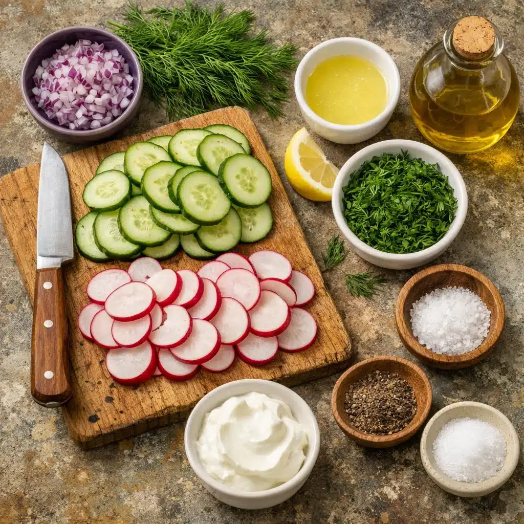 Fresh Cucumber & Radish Salad with Dill for a Zesty Twist