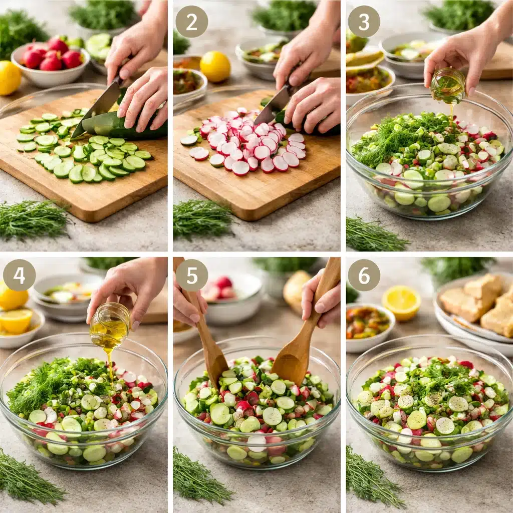 Fresh Cucumber & Radish Salad with Dill for a Zesty Twist