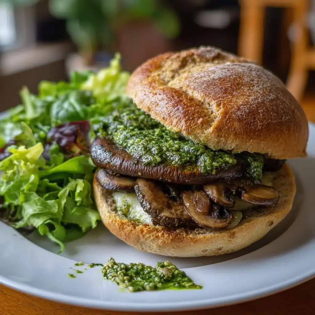 Portobello Mushroom Burger with Pesto