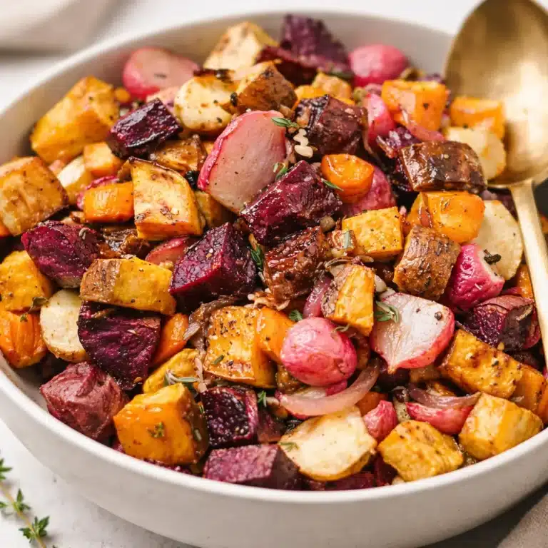 Sweet and Savory Roasted Root Vegetables with Maple Glaze