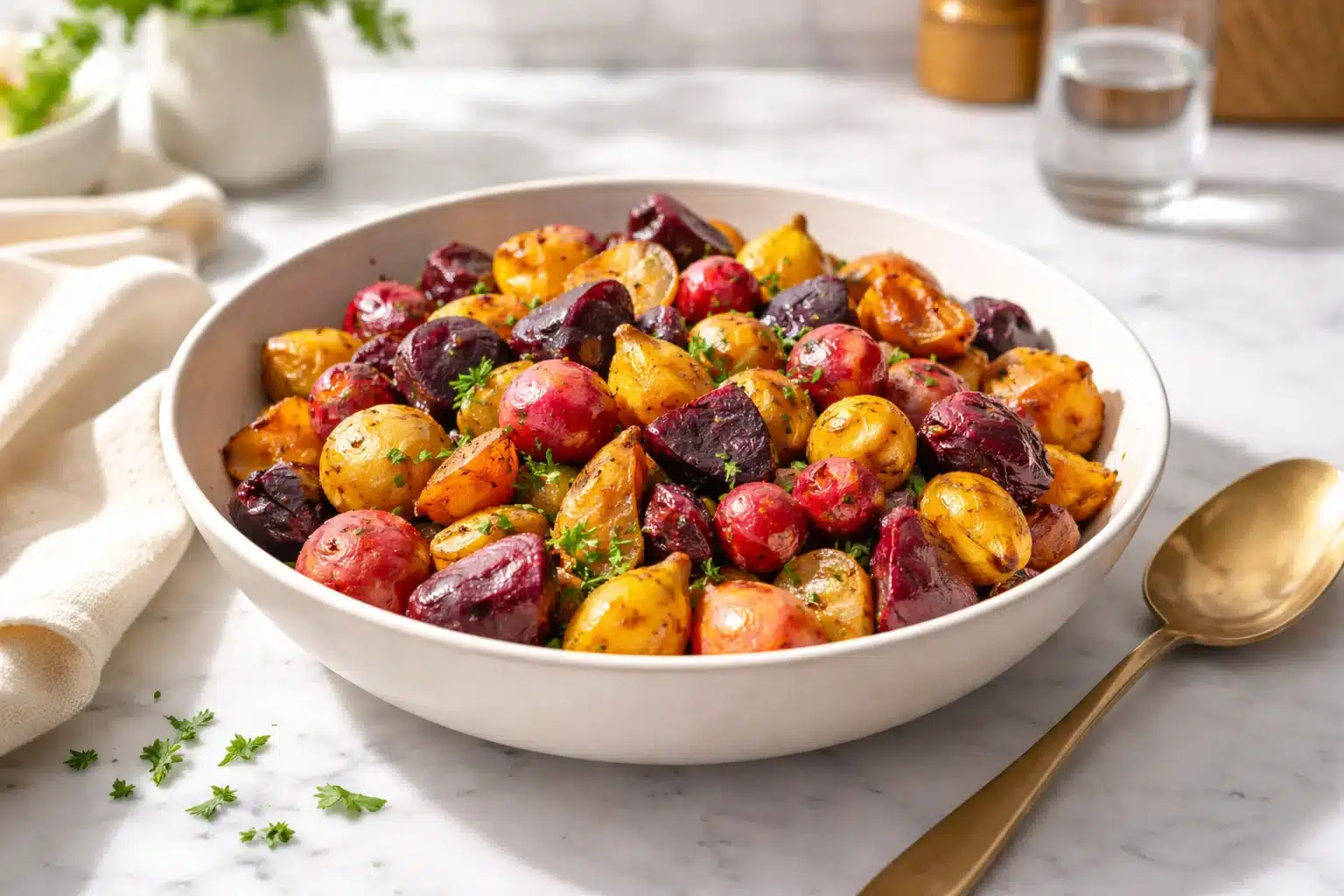 Sweet and Savory Roasted Root Vegetables with Maple Glaze