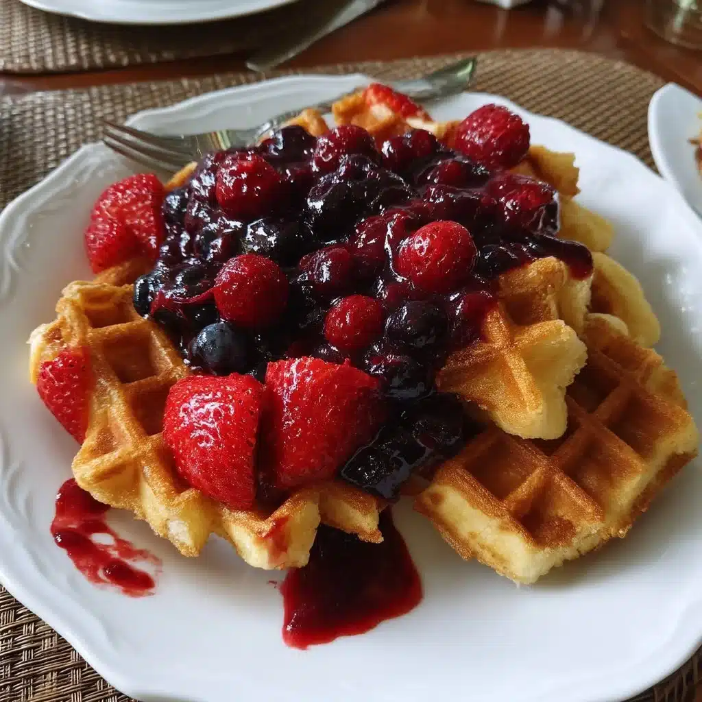 Warm Berry Compote over Waffles