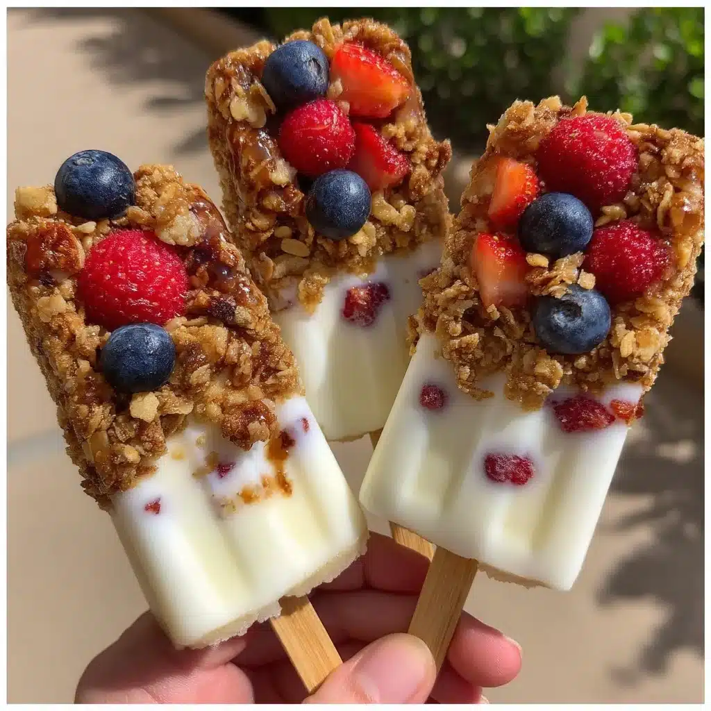Yogurt Parfait Popsicles with Granola 2 Yogurt Parfait Popsicles with Granola