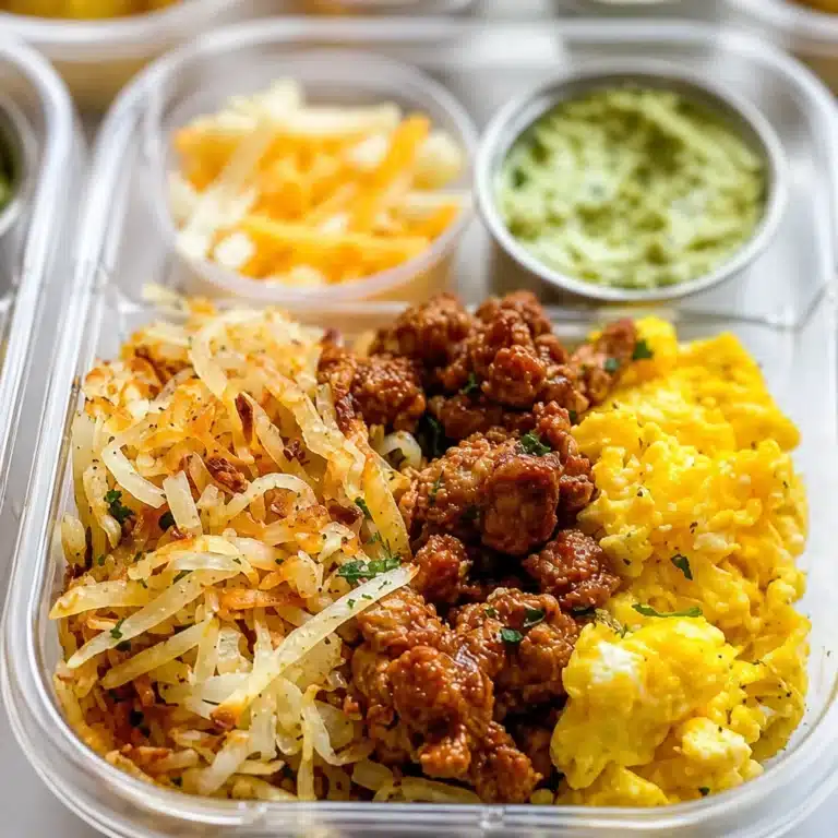Protein-Packed Freezer Breakfast Bowls filled with eggs, veggies, and cheese.