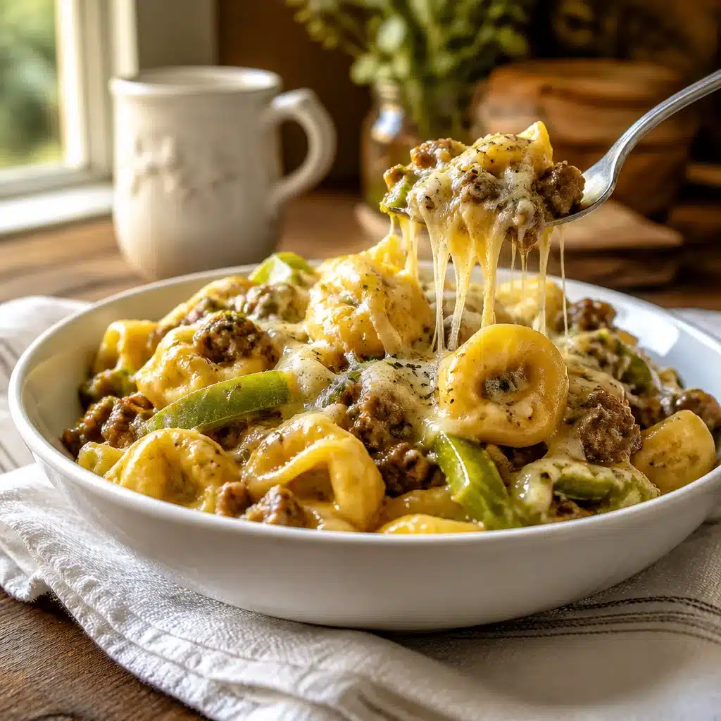 Crock Pot Cheesesteak Tortellini Recipe