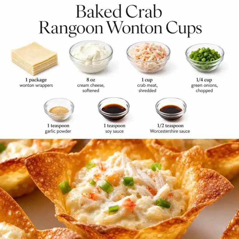 Baked Crab Rangoon Wonton Cups garnished and ready to serve as easy comfort food