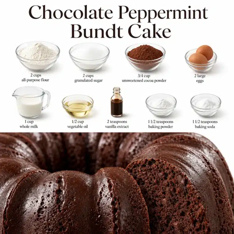 Chocolate Peppermint Bundt Cake - Easy High Fiber 7 Chocolate Peppermint Bundt Cake with festive decorations