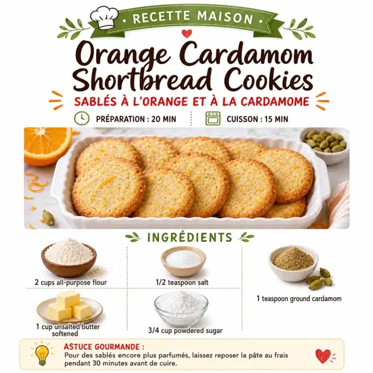 Easy Orange Cardamom Shortbread Cookies 7 Plate of easy orange cardamom shortbread cookies with a citrus garnish.
