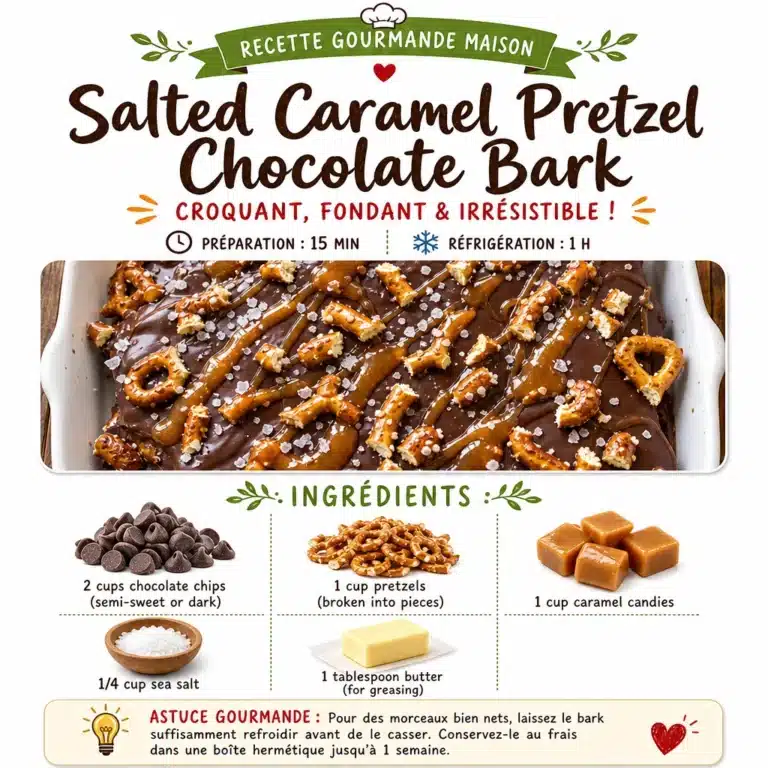 Delicious easy salted caramel pretzel bark topped with chocolate and sea salt.
