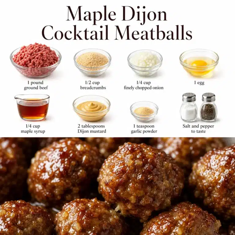 Maple Dijon Cocktail Meatballs 12 Maple Dijon Meatballs served on a platter with dipping sauce.