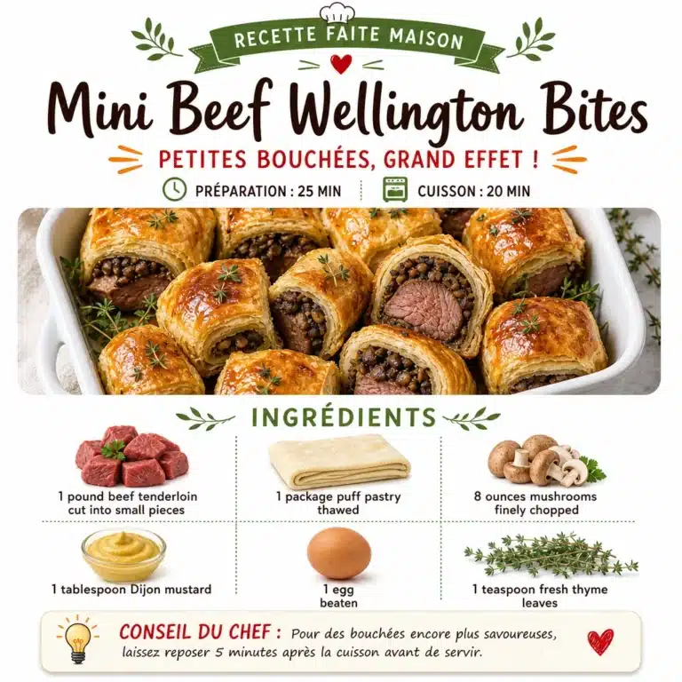 Mini Beef Wellington Bites served on a platter, perfect for appetizers.