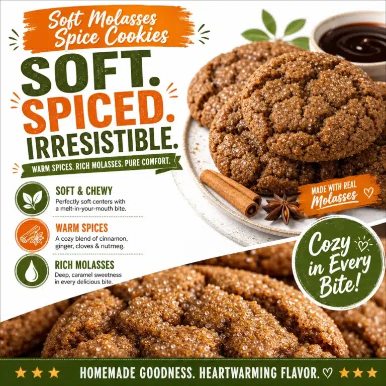 Soft Molasses Spice Cookies - Easy Comfort Food 7 Soft molasses spice cookies fresh out of the oven, delicious and warm.