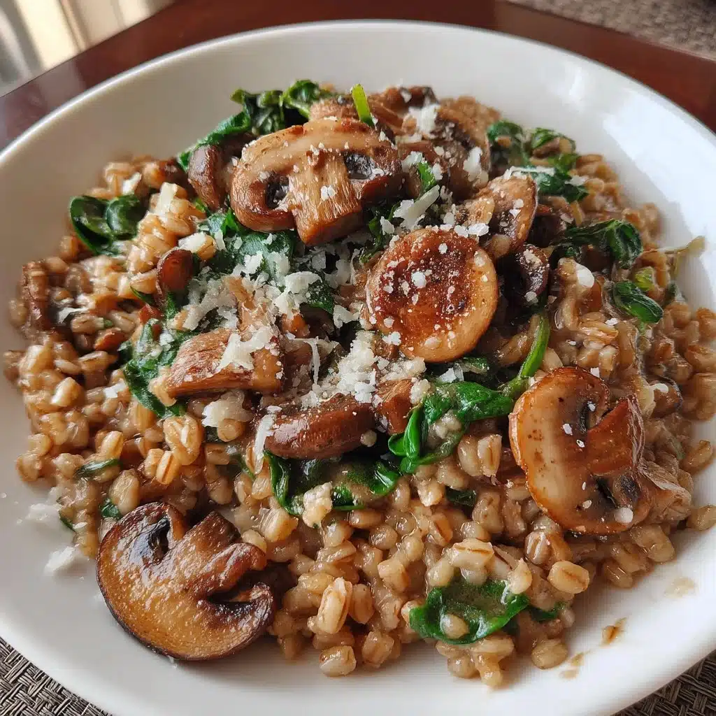 Mushroom & Spinach Farro Risotto 2 Mushroom & Spinach Farro Risotto