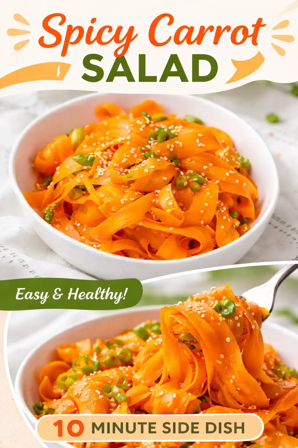 3. Carrot Ribbon Salad with Sesame