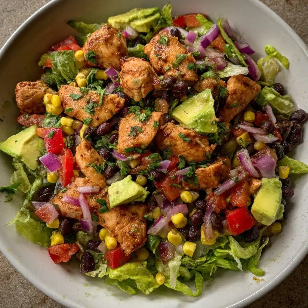 Southwest Chicken Salad with Black Bean Salsa