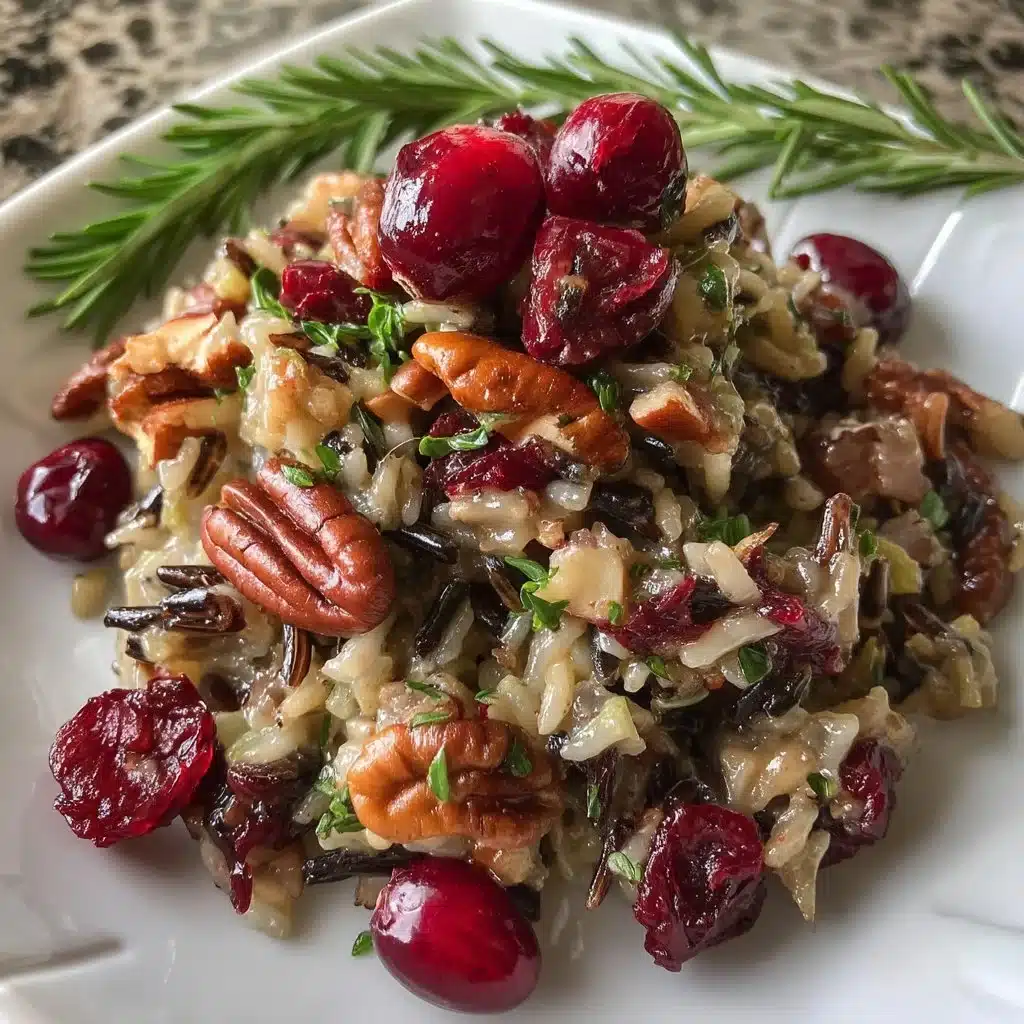 Wild Rice Stuffing with Cranberries and Pecans